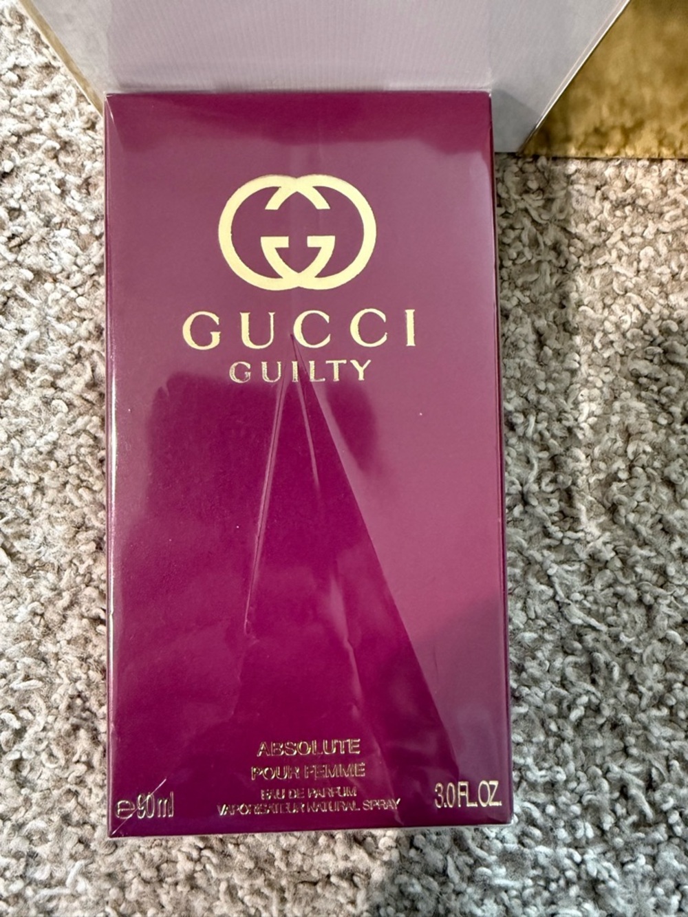 Gucci Guilty Absolute Pour Femme Box in Deep Berry with Gold Logo